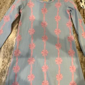 The Beaufort Bonnet Company Blue and Pink Kids Casual Dress